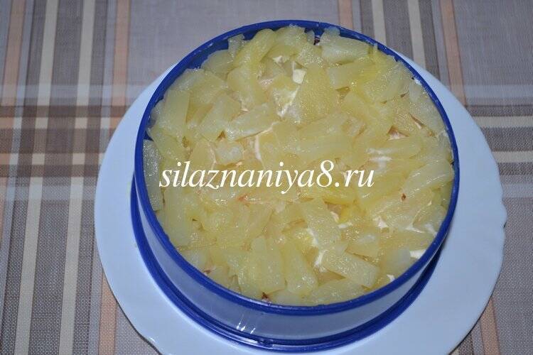 Салат с курицей и ананасами: классические рецепты очень вкусных салатов