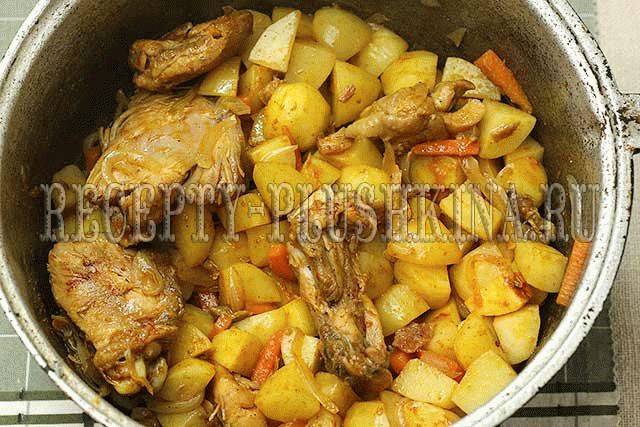 Овощное рагу с курицей