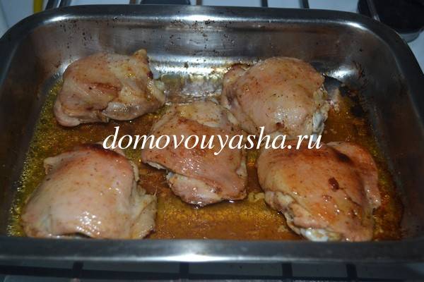 Курица запеченная с апельсинами в духовке