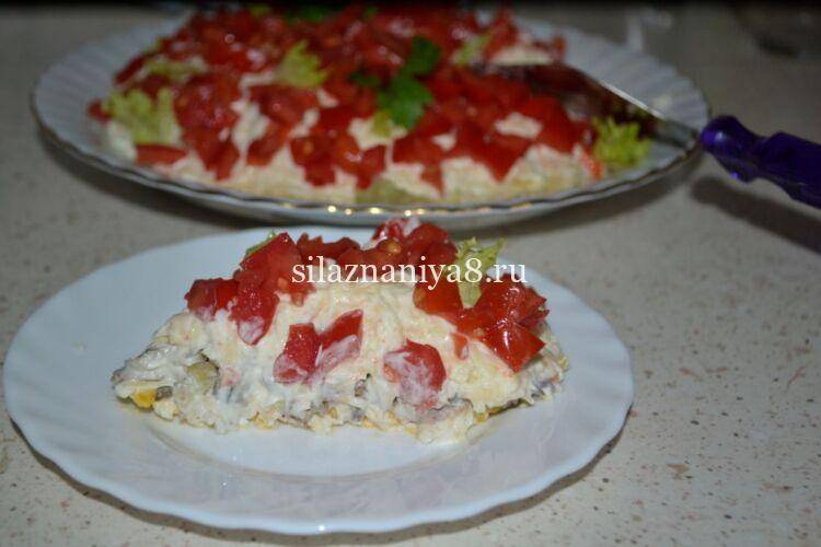 Салат с куриной печенью