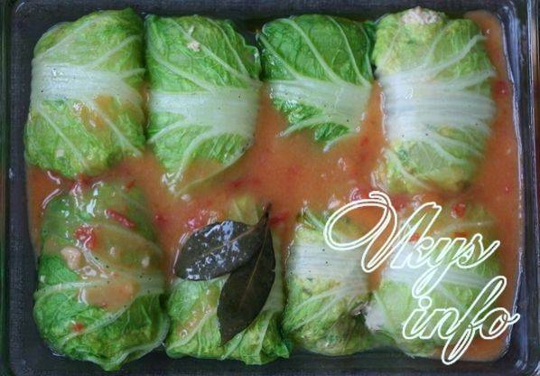 Голубцы из свежей капусты и куриного фарша
