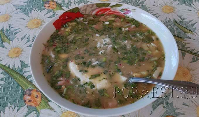 Вкусные рецепты классической окрошки на квасе