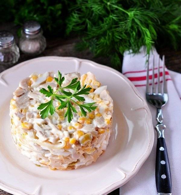 Салаты с консервированными шампиньонами » рецепты - готовим дома | «наобед.kz»