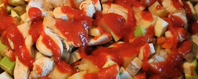 Овощное рагу с курицей
