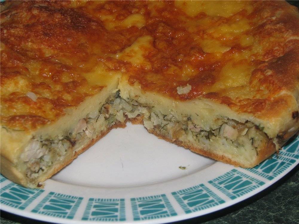 Пирог с картошкой и фаршем в духовке