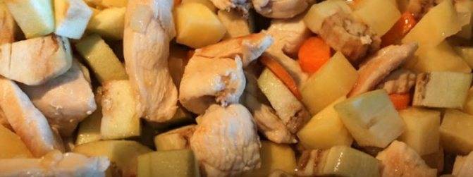Овощное рагу с курицей