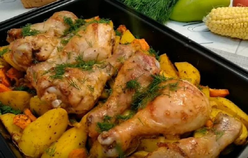 Курица с картошкой в духовке