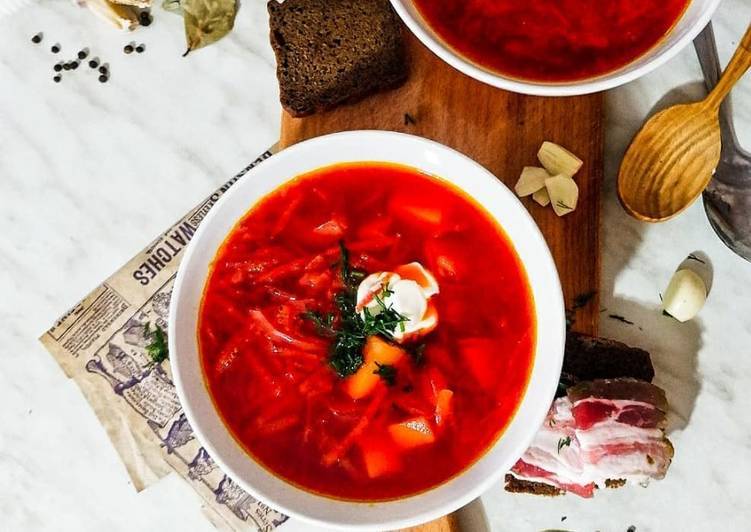 Пошаговый рецепт классического борща с курицей