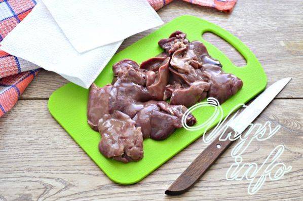 Куриная печень жареная с луком на сковороде