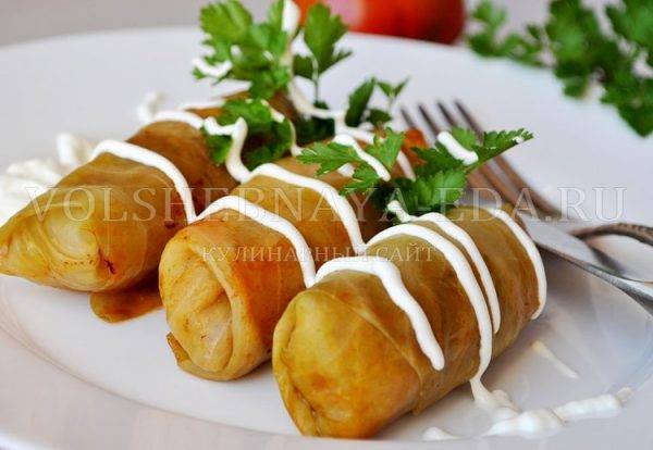 Голубцы из свежей капусты и куриного фарша