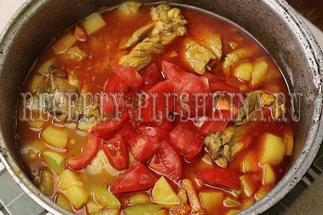 Овощное рагу с курицей