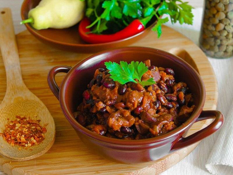 Фасоль с грибами и овощами пошаговый рецепт